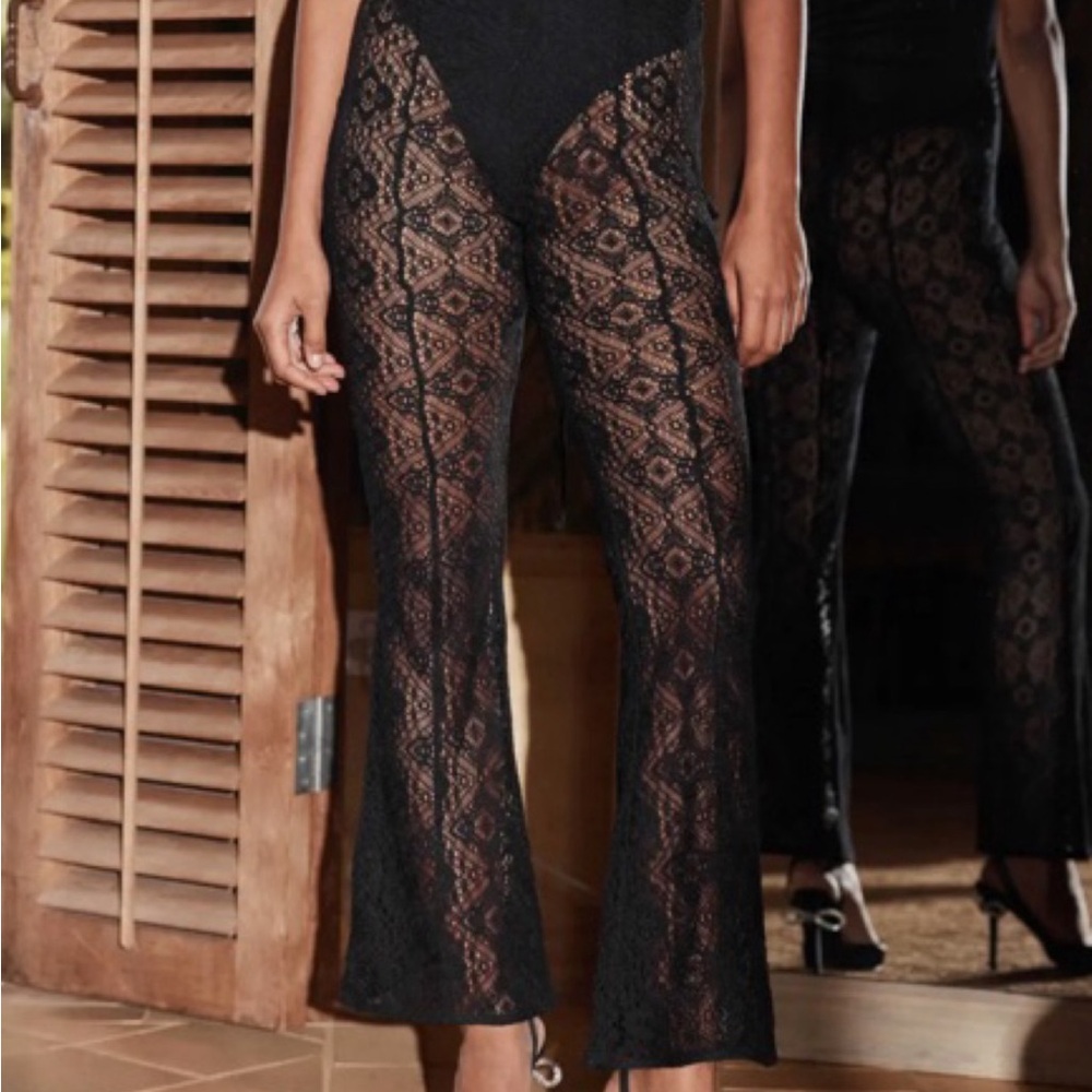 Black Glassons Crochet Pants